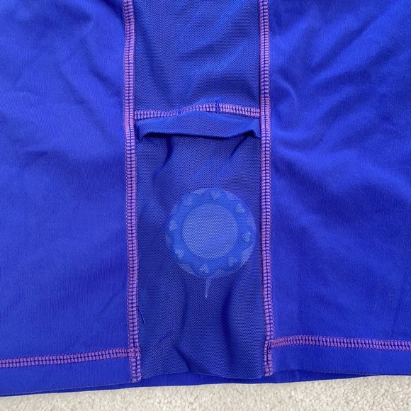 Lululemon Luon Tank Top in Vibrant Purple and Navy Straps w Mesh Pocket on Back - Picture 5 of 7